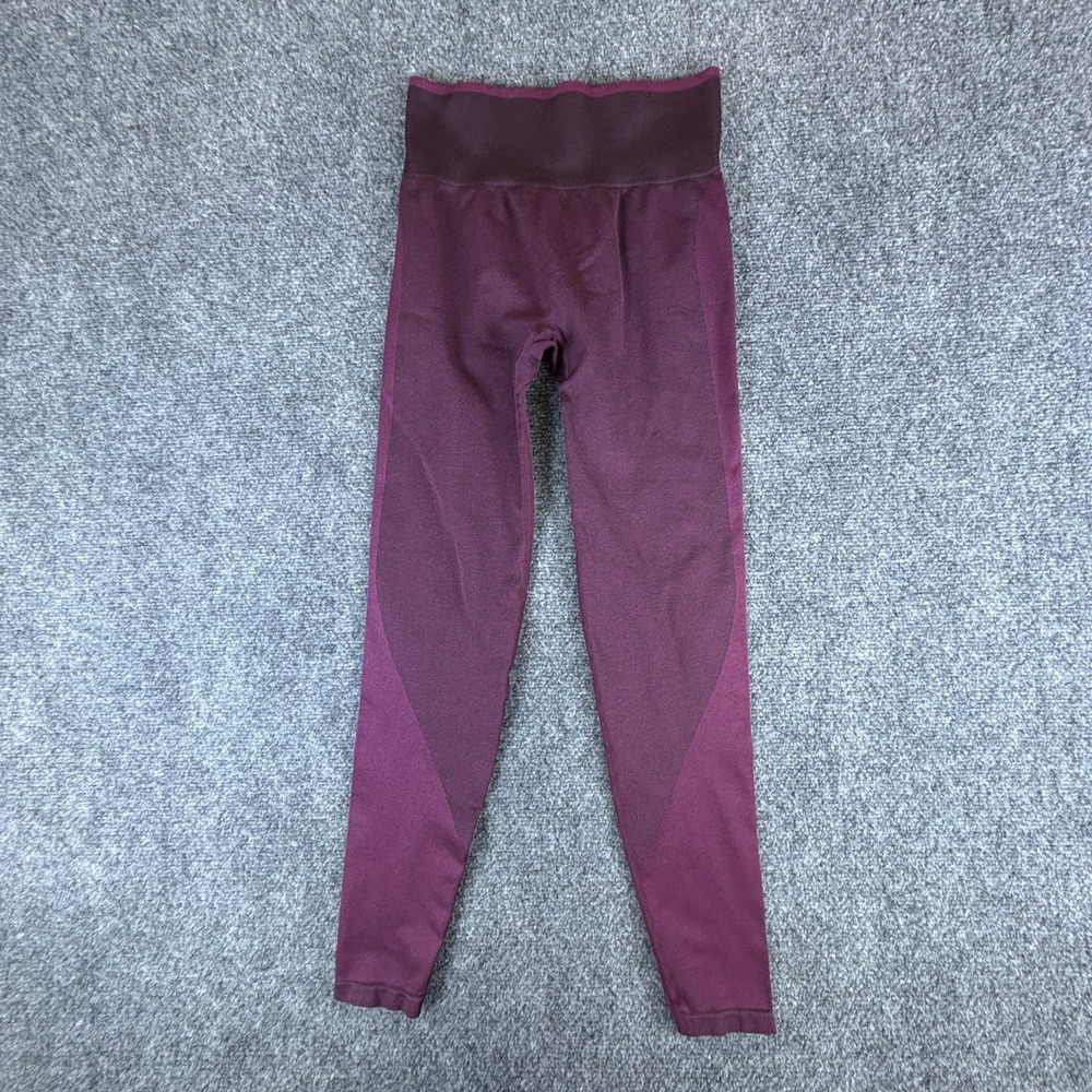 PINK Victoria's Secret Seamless Leggings Womens 21x25 Burgundy High Waisted Yoga